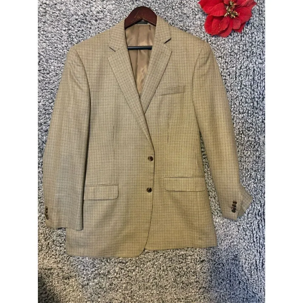 Michael Kors Men's Black Check Blazer Jacket Size 42 LFormal Wear